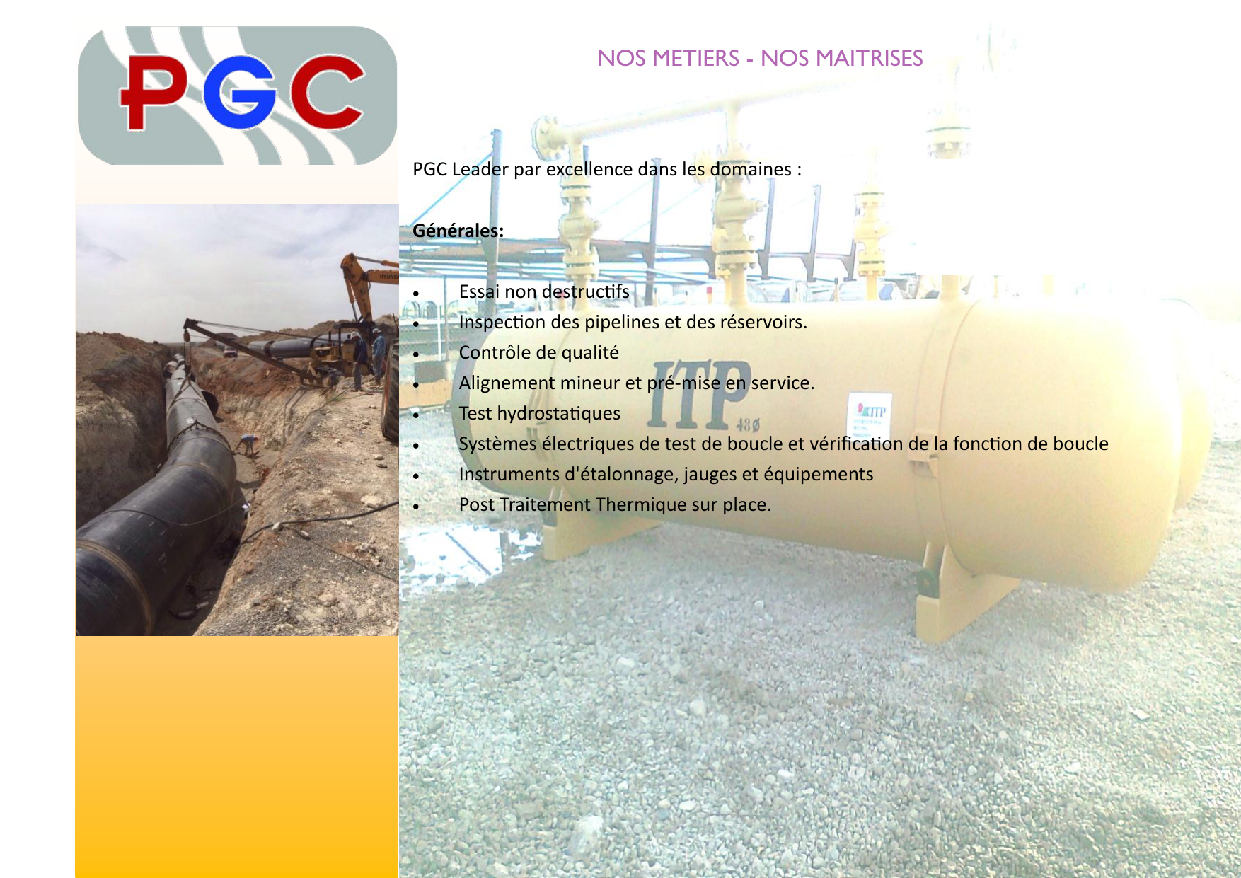 Activités générales PGC